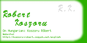 robert koszoru business card